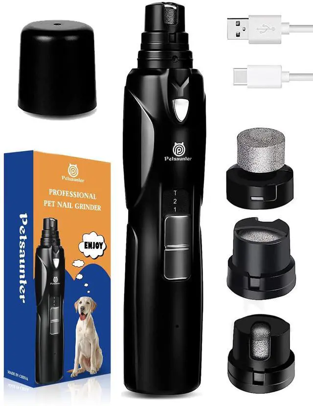 Main image of Dog Nail Grinder, 2-Speed and LED Light, Touch-Switch, TypeC, Quiet and Low-Vibration Dog Nail Trimmers, and 3 Ports for Large Dogs, Medium, Small Dogs Cats Pets with Hard or Thick Nail