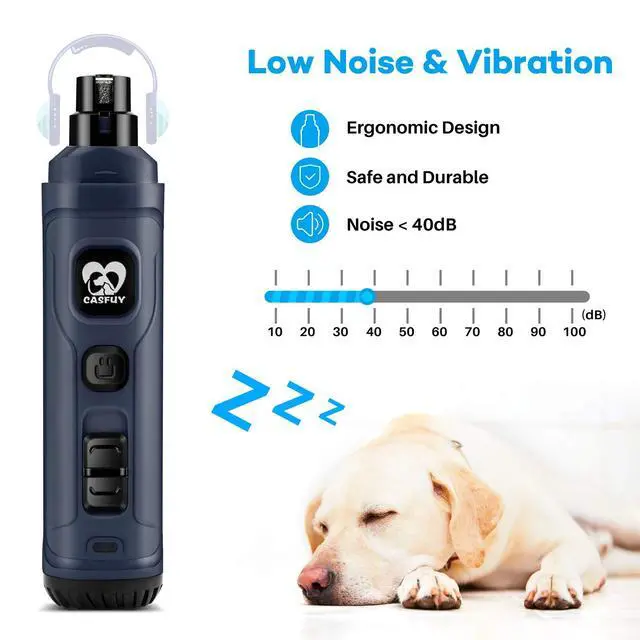 Alt view image 4 of 7 - Dog Nail Grinder with 2 LED Light - New Version 2-Speed Powerful Electric Pet Nail Trimmer Professional Quiet Painless Paws Grooming & Smoothing for Small Medium Large Dogs and Cats (Blue)