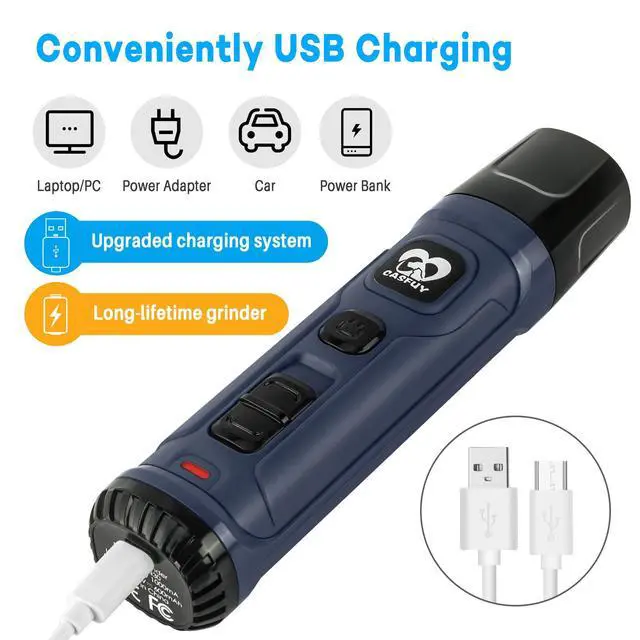 Alt view image 7 of 7 - Dog Nail Grinder with 2 LED Light - New Version 2-Speed Powerful Electric Pet Nail Trimmer Professional Quiet Painless Paws Grooming & Smoothing for Small Medium Large Dogs and Cats (Blue)