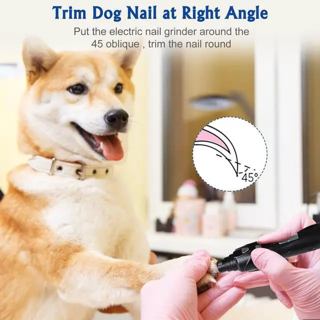 Alt view image 7 of 7 - Dog Nail Grinder, 2-Speed and LED Light, Touch-Switch, TypeC, Quiet and Low-Vibration Dog Nail Trimmers, and 3 Ports for Large Dogs, Medium, Small Dogs Cats Pets with Hard or Thick Nail