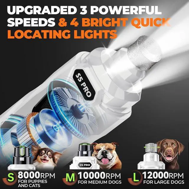 Alt view image 4 of 7 - Whisper Quiet Dog Nail Grinder Safe & Stress-Free for Sensitive Dogs Cats