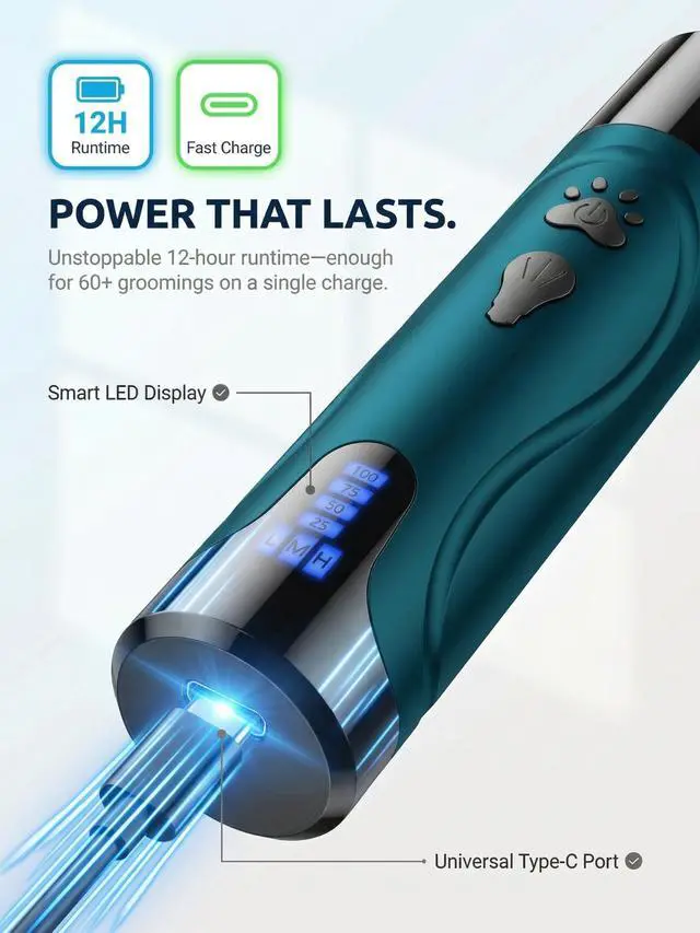 Alt view image 7 of 7 - Super Quiet Dog Nail Grinder & Clippers Kit with 2 LED Lights, 3 Speeds Up to 12,000 RPM, Lower Than 30dB Electric Pet Nail Trimmer for Small Medium Large Dogs and Cats
