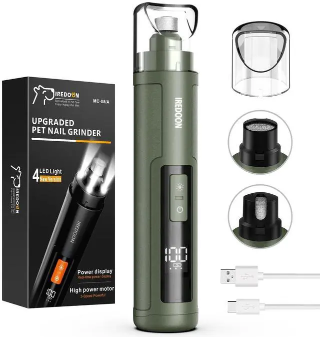Main image of Dog Nail Grinder with 4 LED Lights, 3 Speeds Super Quiet for Pets