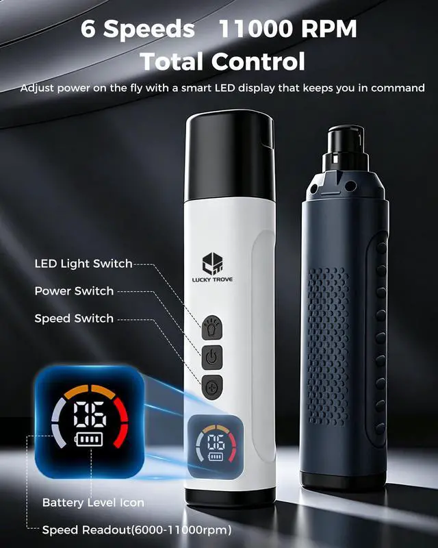 Alt view image 2 of 7 - 2026 New Silent Dog Nail Grinder, Brushless Motor Drive 40db Ultra-Quiet