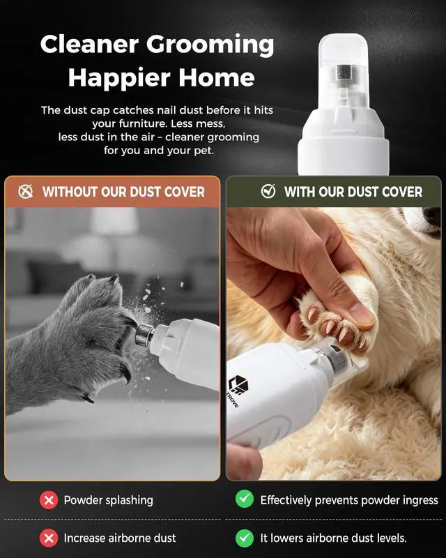 Alt view image 4 of 7 - 2026 New Silent Dog Nail Grinder, Brushless Motor Drive 40db Ultra-Quiet