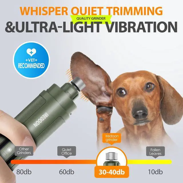 Alt view image 5 of 7 - Dog Nail Grinder with 4 LED Lights, 3 Speeds Super Quiet for Pets