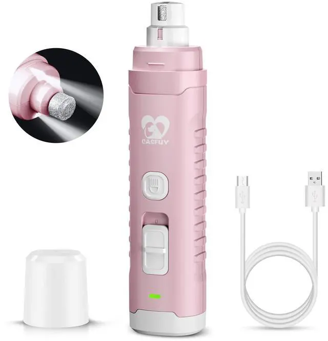 Main image of Dog Nail Grinder with 2 LED Light for Large Medium Small Dogs - 3X More Powerful 2-Speed Electric Pet Nail Trimmer Rechargeable Quiet Painless Paws Grooming & Smoothing Tool
