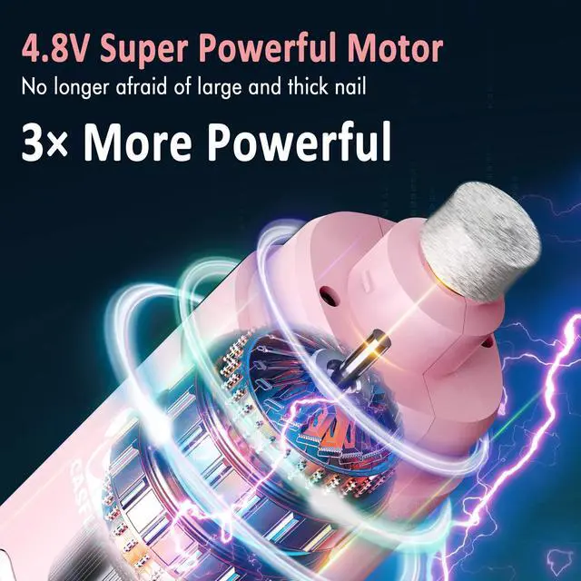 Alt view image 2 of 7 - Dog Nail Grinder with 2 LED Light for Large Medium Small Dogs - 3X More Powerful 2-Speed Electric Pet Nail Trimmer Rechargeable Quiet Painless Paws Grooming & Smoothing Tool