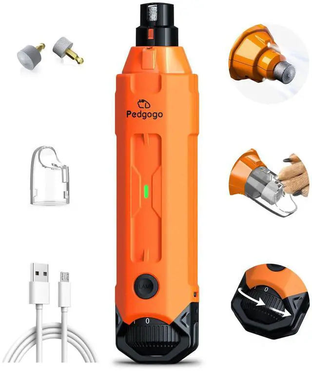 Main image of 6-Speed Dog Nail Grinder& 3 Grinding Heads with 2 LED Lights