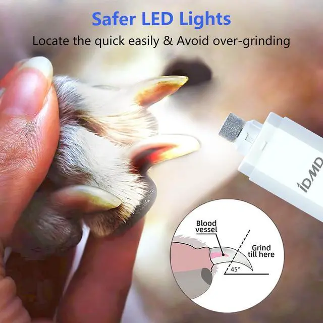 Alt view image 4 of 7 - Dog Nail Trimmers with Light for All Breeds | Dog Nail Grinder Quiet