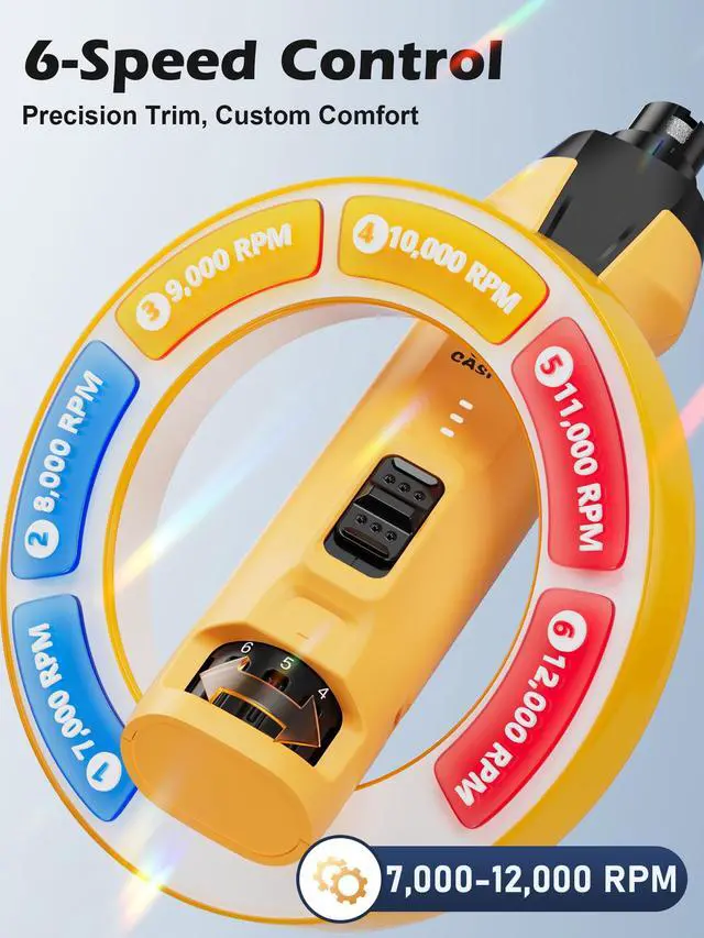 Alt view image 2 of 7 - 6-Speed Dog Nail Grinder 50%+ Boost Power Dog Nail Trimmers Quiet with Dust Cap & 2 LED Lights & 2000mAh Battery & 4.8V Motor Electric Pet Toenail File Tool for Large Medium Small Dogs Cats