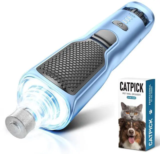 Main image of 7-Speed Dog & Cat Nail Grinder with Light - Ring LED Safe to Avoid Overcut, Quiet Low Vibration & Powerful Fast, Cordless Rechargeable Toenail Trimmer for Small & Large Puppy & Breeds Paws(Blue)