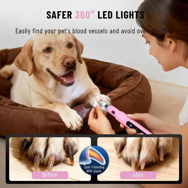 Alt view image 3 of 7 - Pet Dog Nail Grinder - 5 Speed Quiet 32PCS Electric Dog Nail Trimmer