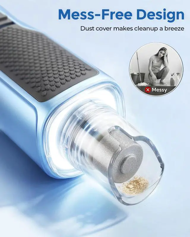 Alt view image 6 of 7 - 7-Speed Dog & Cat Nail Grinder with Light - Ring LED Safe to Avoid Overcut, Quiet Low Vibration & Powerful Fast, Cordless Rechargeable Toenail Trimmer for Small & Large Puppy & Breeds Paws(Blue)