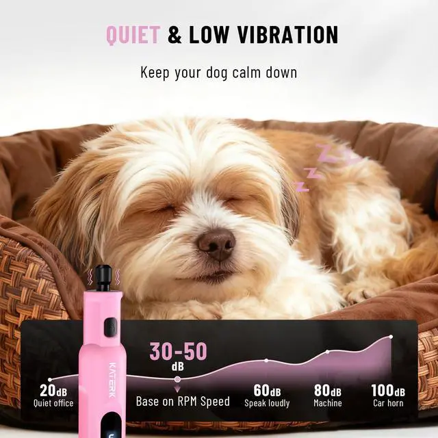 Alt view image 6 of 7 - Pet Dog Nail Grinder - 5 Speed Quiet 32PCS Electric Dog Nail Trimmer