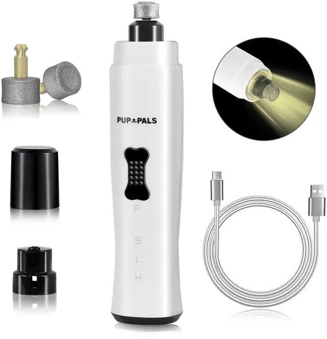 Main image of Upgrade Dog Nail Grinder with 5 LED Shadow Free Light, Dog Nail Trimmer Protect Pet Paws from Over Grinding with 2 Speed Super Power Motor, with one aditional Concave-Shaped Replacement Head