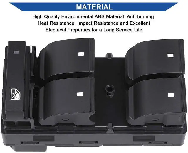 Alt view image 6 of 7 - Driver Side Power Master Window Switch, Compatible with Chevy Silverado/Chevrolet Traverse/HHR/2007-2013 GMC Sierra/Yukon/Buick Enclave Replace OE 20945129 25789692