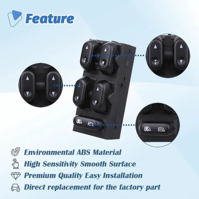 Alt view image 5 of 6 - Master Power Window Switch for 2004-2008 Ford F-150 03-06 Expedition