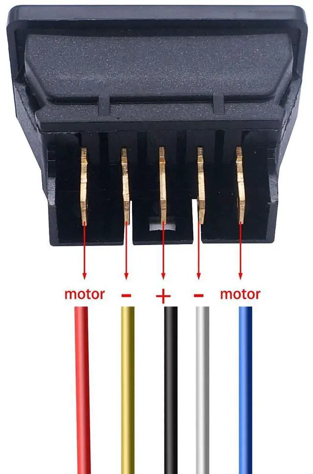 Alt view image 3 of 5 - 2Pcs 5 Pin Car Window Switch 12V 20A Control Power Window Lift Momentary LED Rocker Switch with with Wiring Harness K-010-X