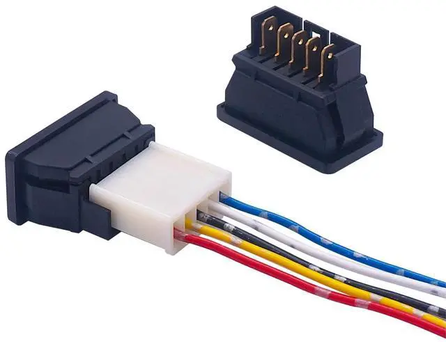 Alt view image 5 of 5 - 2Pcs 5 Pin Car Window Switch 12V 20A Control Power Window Lift Momentary LED Rocker Switch with with Wiring Harness K-010-X
