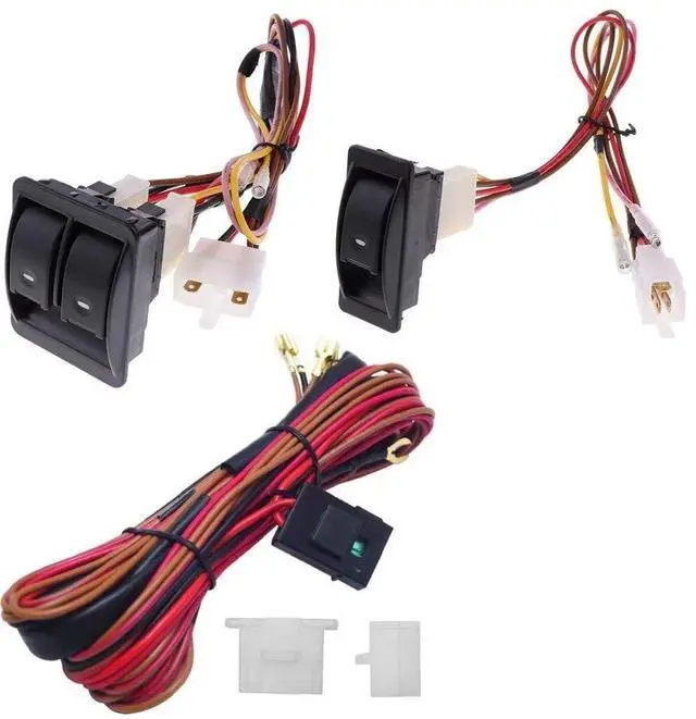 Main image of 12V Universal Power Window Switch Kit, Wiring Harness kit for 2 Door Vehicles,DIY Conversion to Power Windows