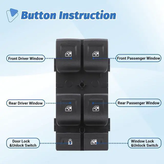 Alt view image 3 of 7 - Power Window Switch for 2014-2019 Chevy Silverado GMC Sierra