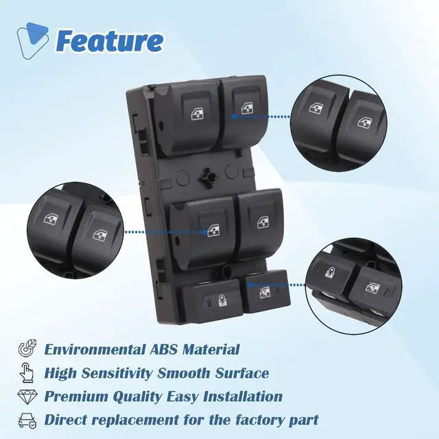 Alt view image 5 of 7 - Power Window Switch for 2014-2019 Chevy Silverado GMC Sierra