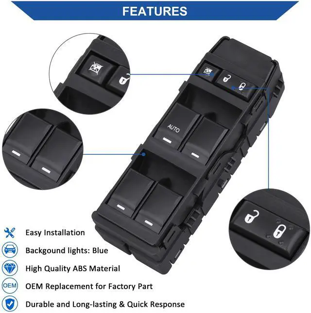 Alt view image 5 of 7 - Driver Power Window Switch for 2008-2013 Dodge Avenger 4602780AA