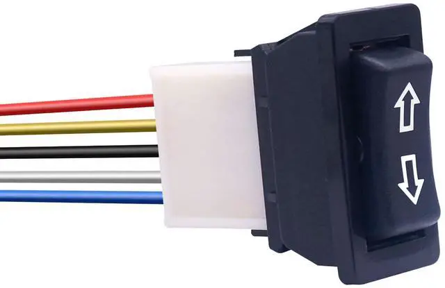 Alt view image 2 of 5 - 2Pcs 5 Pin Car Window Switch 12V 20A Control Power Window Lift RV Slide Out Momentary Rocker Switch with Wiring Harness
