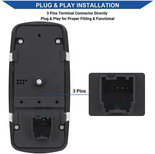Alt view image 3 of 7 - Driver Power Window Switch for 2015-2022 Dodge Challenger 68183752AB