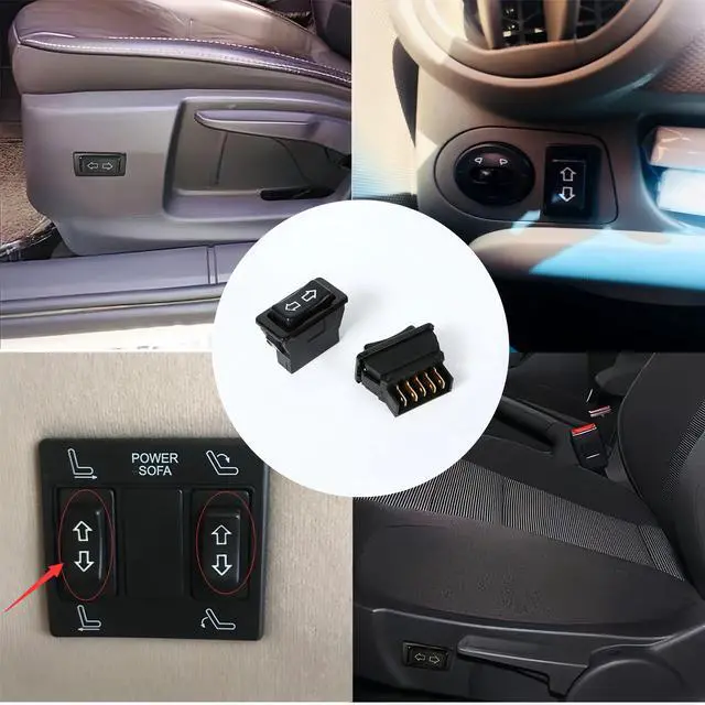 Alt view image 6 of 6 - 4Pcs 5 Pin Car Window Switch 12V 20A Control Power Window Lift Automobile Car Power Master Switch Momentary Rocker Switch Blue Light Indicator Light