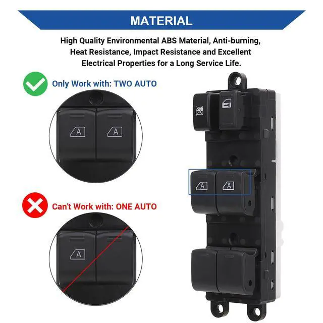 Alt view image 5 of 7 - Driver Master Window Switch for 2004-2012 Nissan Titan 25401-ZT10A