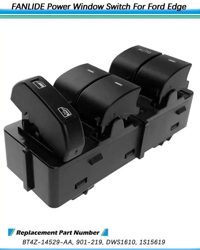 Alt view image 3 of 6 - Master Power Window Switch Compatible with 2011 2012 2013 2014 Ford Edge 2.0L 3.5L 3.7L, Front Left Driver Side Electric Window Control Switch Replace BT4Z14529AA 901-219