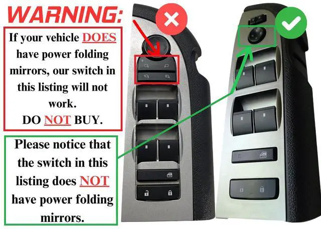 Alt view image 6 of 7 - Window Master Switch Assembly for 2007, 2008, 2009 Chevrolet Silverado & GMC Sierra (Crew, Extended Cab Pickup, Full Assembly, Chevy, Control, Power)