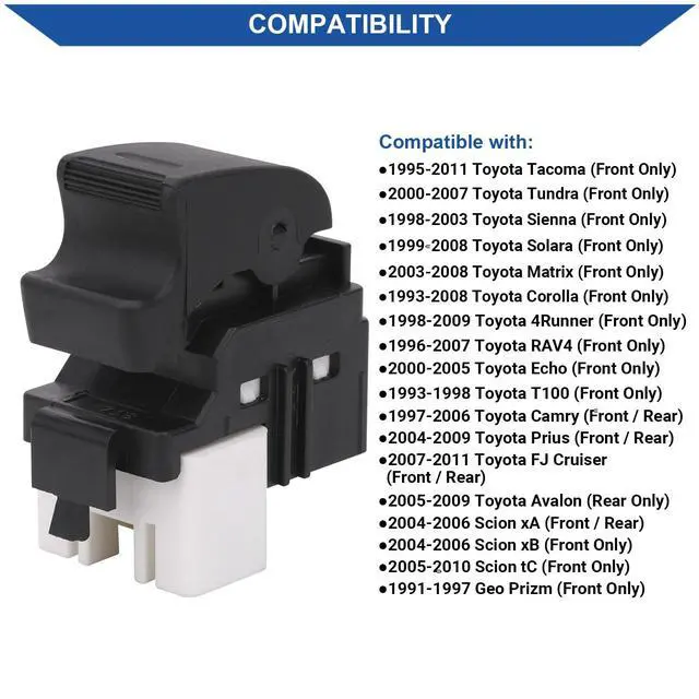 Alt view image 4 of 7 - Power Window Switch Button Front Rear Passenger Side 84810-12080