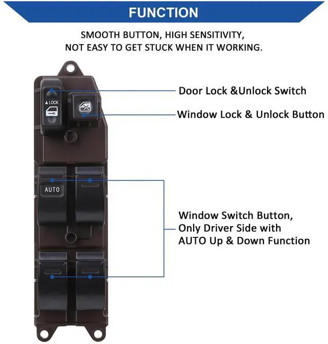 Alt view image 5 of 7 - Master Door Lock Window Switch Control Button, Replace OE 84820AA070