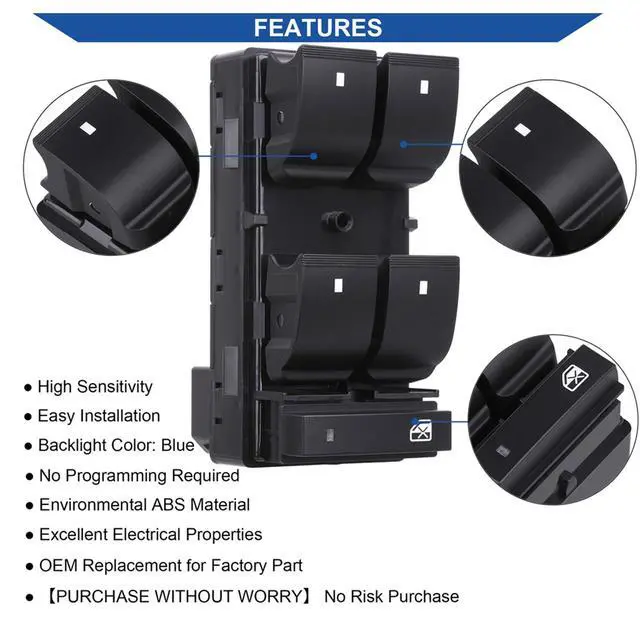 Alt view image 4 of 7 - Driver Side Power Window Switch & 3 Pcs Passenger Window Switches