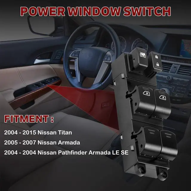 Alt view image 2 of 7 - Master Power Window Switch Compatible with Nissan Titan 2004-2015