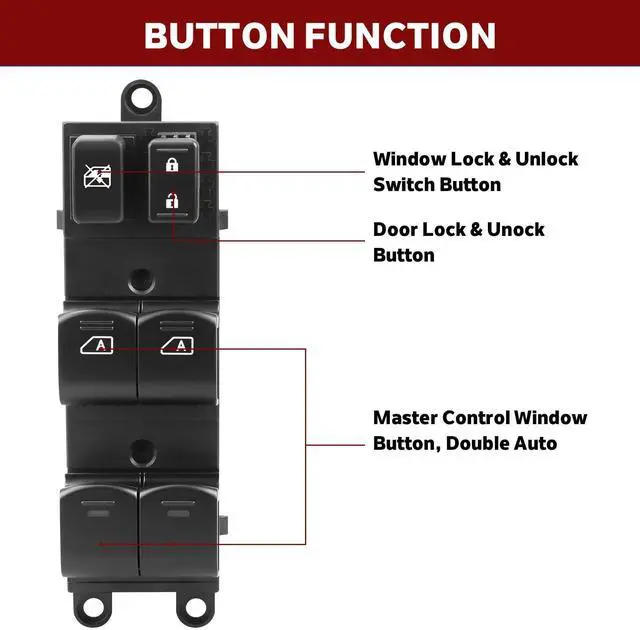 Alt view image 5 of 7 - Master Power Window Switch Compatible with Nissan Titan 2004-2015