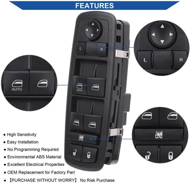 Alt view image 4 of 7 - Master Power Window Switch for 2008-2012 Jeep Liberty 4602632AD