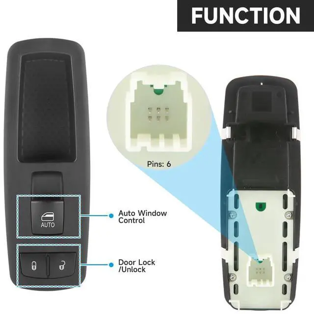 Alt view image 3 of 7 - Front Right Power Window Switch for Dodge Durango Jeep 68086692AE