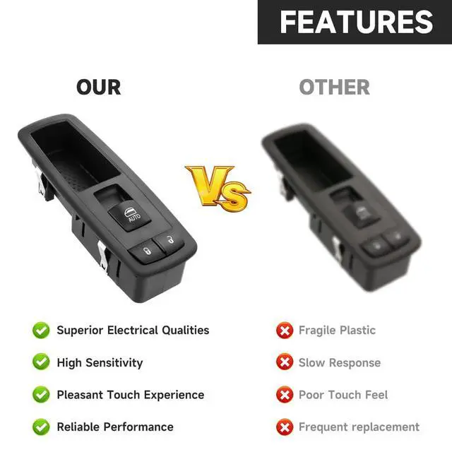 Alt view image 6 of 7 - Front Right Power Window Switch for Dodge Durango Jeep 68086692AE