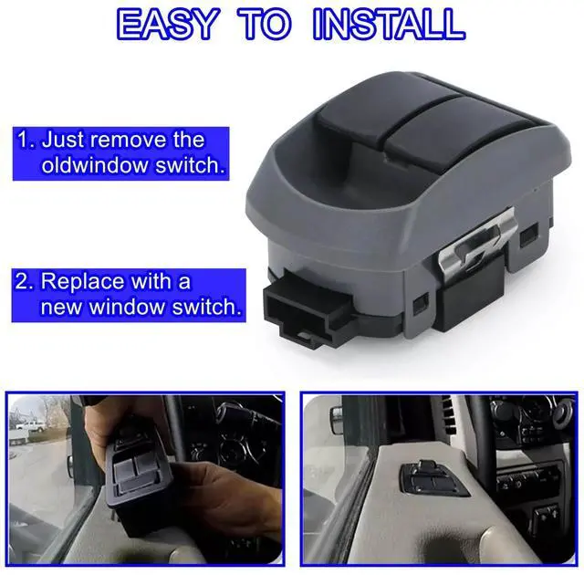 Alt view image 3 of 7 - Dual Window Switch,Compatible with Paccar Kenworth VehiclesElectric Window Lifter Switches Replace P/N P27-1069 P271069 Black