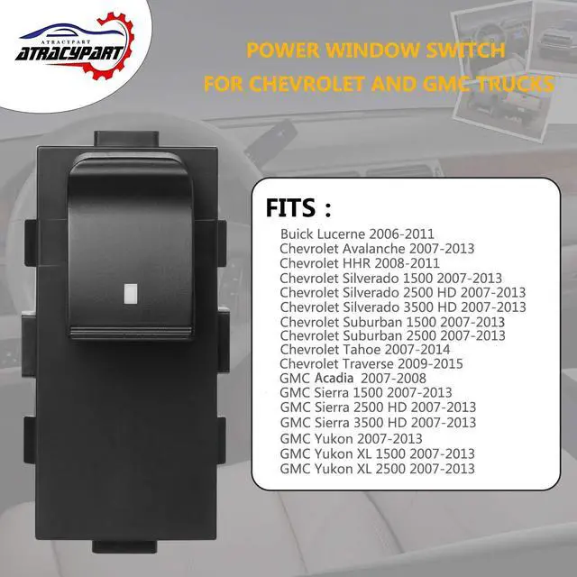 Alt view image 2 of 7 - Passenger Window Switch, Fits 2006-2015 Chevy Silverado Tahoe GMC Sierra
