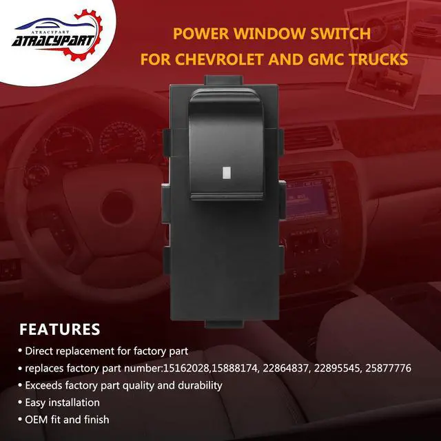 Alt view image 3 of 7 - Passenger Window Switch, Fits 2006-2015 Chevy Silverado Tahoe GMC Sierra