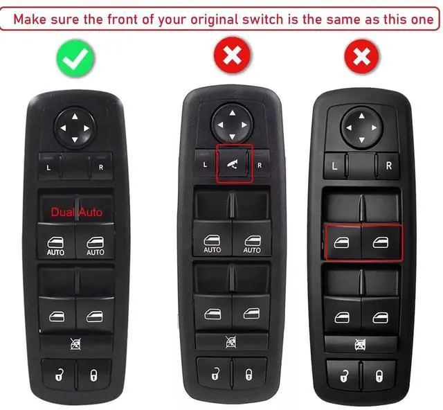 Alt view image 2 of 5 - Master Power Window Control Switch Driver Side for 2011-2021 Jeep Grand Cherokee