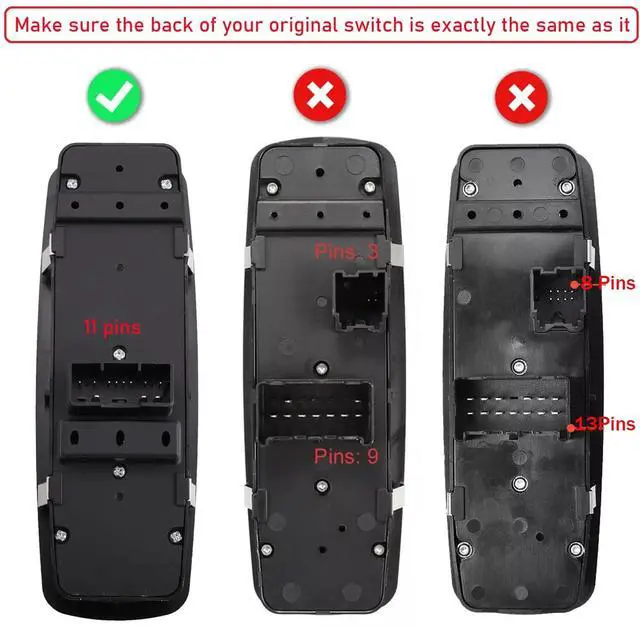 Alt view image 3 of 5 - Master Power Window Control Switch Driver Side for 2011-2021 Jeep Grand Cherokee