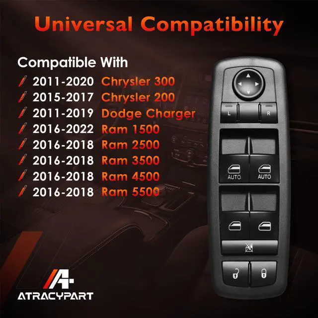 Alt view image 2 of 7 - Master Power Window Switch Driver Side Front Left for Dodge Models