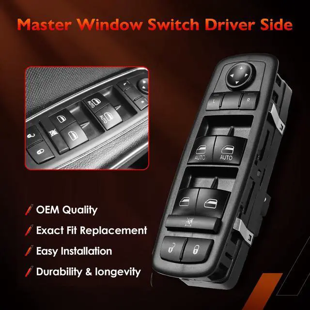Alt view image 5 of 7 - Master Power Window Switch Driver Side Front Left for Dodge Models