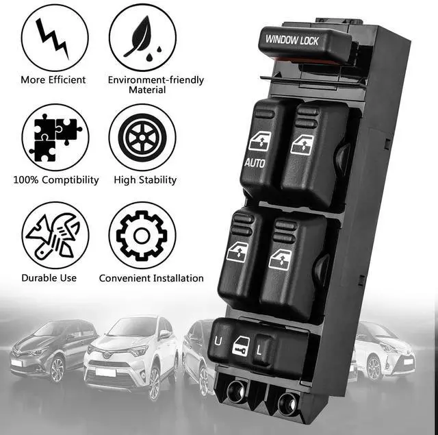 Alt view image 5 of 7 - 19259961 Power Window Switch Front Driver Side Compatible for 2000-2002 Chevy Silverado 1500HD 2500HD Suburban & 2002 Cadillac Escalade & 2001 GMC Sierra Yukon XL